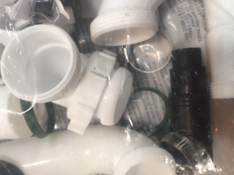 Photo 2 of 1-1/2 in. White Plastic Slip-Joint Garbage Disposal Install Kit with Dishwasher Garbage Disposal Connector
PREVIOUSLY OPENED 