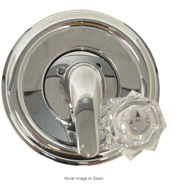 Photo 1 of 1-Handle Valve Trim Kit in Chrome for Delta Tub/Shower Faucets (Valve Not Included)
AS IS USED 