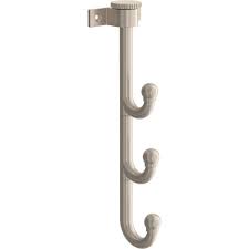 Photo 1 of 10 in. Satin Nickel Triple Prong Swivel Hook
