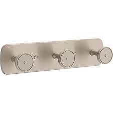 Photo 1 of 10 in. L Satin Nickel Metal Round Post Hook Rail
