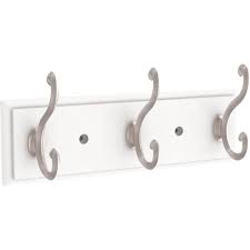 Photo 1 of 10 in. L White and Nickel Scroll Hook Rail
