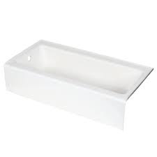 Photo 1 of Bellwether 60 in. x 30 in. ADA Cast Iron Alcove Bathtub with Integral Farmhouse Apron and Left-Hand Drain in White
