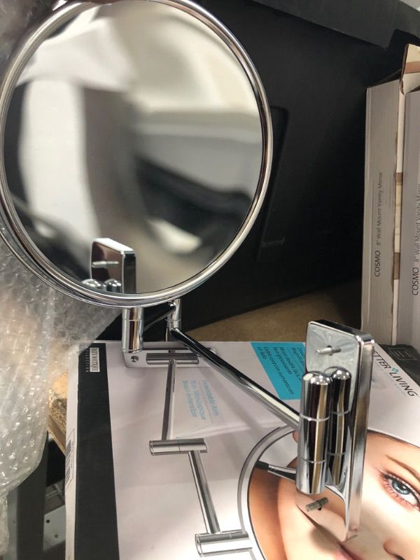 Photo 4 of 8" Cosmo Double Sided Wall Mount Magnifying Vanity Mirror Chrome - Better Living Products
