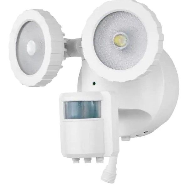 Photo 1 of 180-Degree White Solar Powered Motion Activated Outdoor Integrated LED Flood Light
