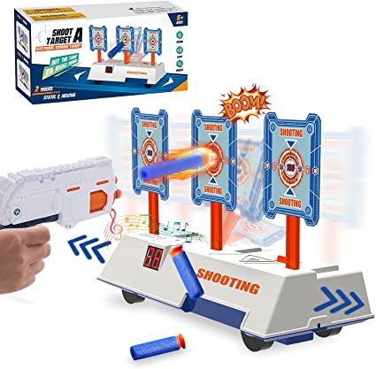 Photo 1 of Electric Running Shooting Target with 2ft Moving Track, Scoring Auto Reset Shooting Digital Target for Nerf Toys, Moving Target with Light Sound Effect(Only Target)
