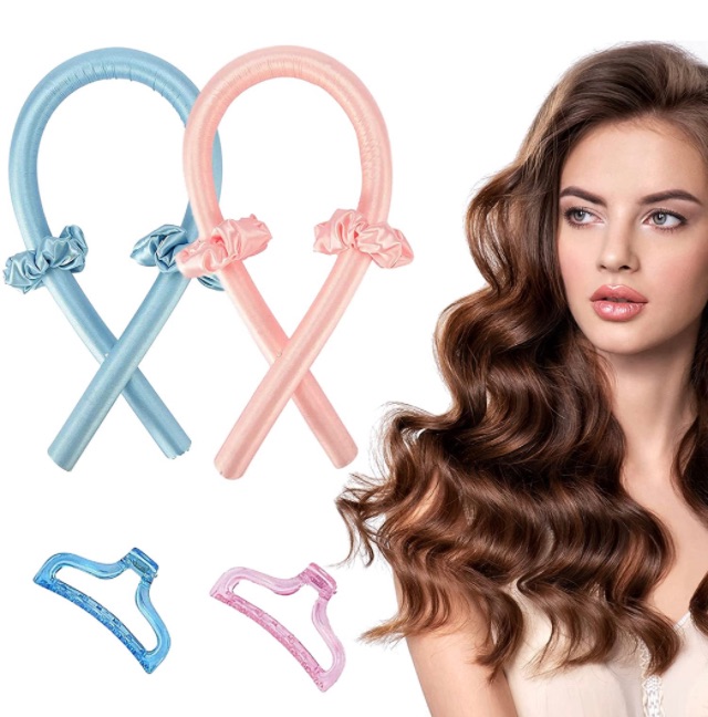 Photo 1 of Tik Tok Women Heatless Hair Curlers For Long Hair, No Heat Silk Curls Headband You Can To Sleep In Overnight, Soft Foam Hair Rollers