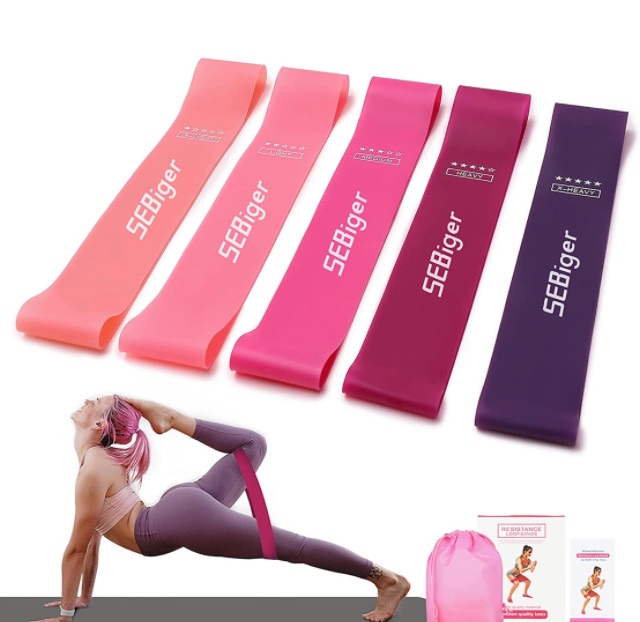 Photo 1 of  SEBiger. Resistance Bands Exercise Loop Bands for Legs and Butt Workout Bands Pilates Flexbands Booty Bands for Home Fitness, Stretching, Strength Training, Physical Therapy, Set of 5 (Purple 2 pack)