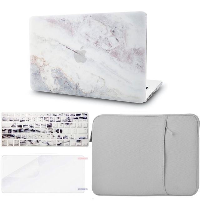 Photo 1 of KECC Compatible with MacBook Pro Retina 13 inch Case 2012-2015 Release A1502 A1425 Plastic Hard Shell + Keyboard Cover + Sleeve + Screen Protector (White Marble 2)