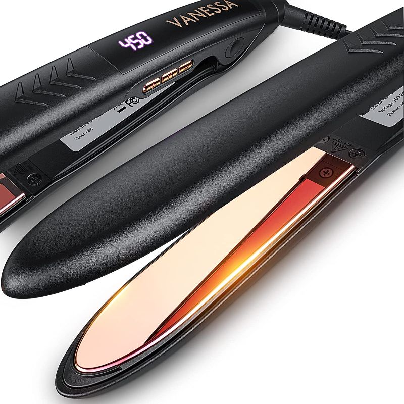 Photo 1 of Hair Straightener, Flat Iron for Hair, Titanium Flat Iron, Hair Straightener for Thick Hair, Flat Irons for African American Hair, Hair Iron, Straightening Iron
