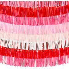 Photo 1 of 10x Valentine's Day Party Decoration Pink Tinsel Foil Fringe Curtains 10ft x 15"
