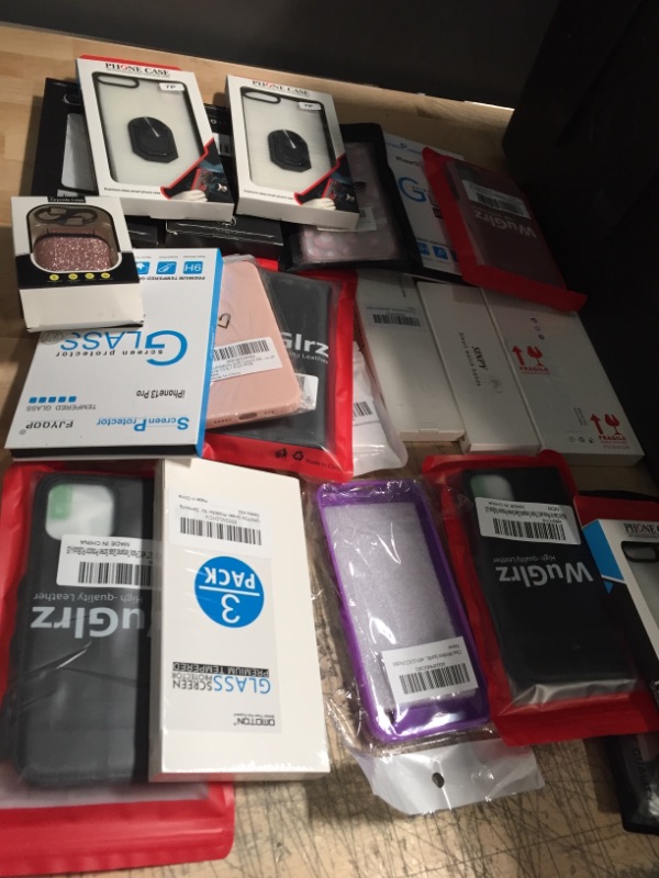 Photo 1 of **NOT REFUNDABLE** BUNDLE OF ASSORTED PHONE CASES, GLASS SCREENS, ACCESSORIES