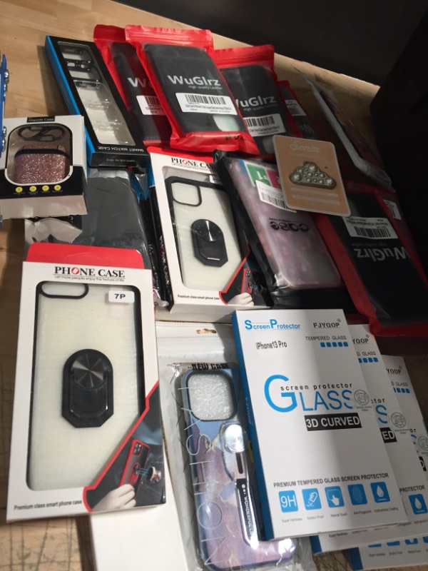 Photo 1 of **NOT REFUNDABLE** BUNDLE OF ASSORTED PHONE CASES, GLASS SCREENS, ACCESSORIES