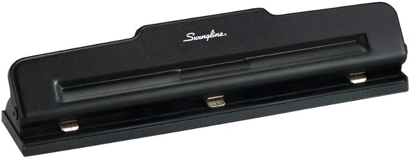 Photo 1 of Swingline 2-3 Hole Punch, Semi-Adjustable, Light Duty Hole Puncher, 10 Sheet Punch Capacity, Black (74015)
