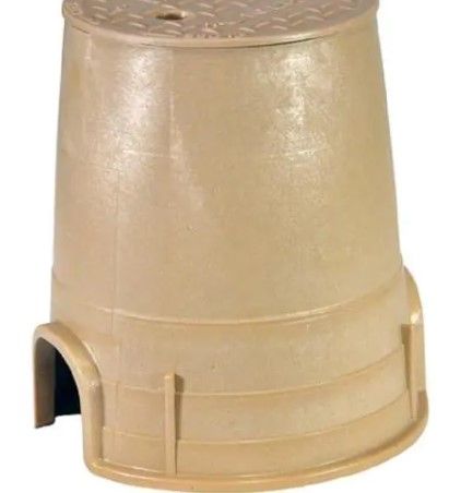 Photo 1 of 3 PACK**6 in. Round Standard Series Valve Box & Cover, 9 in. Height, Sand Box, Sand ICV Cover
