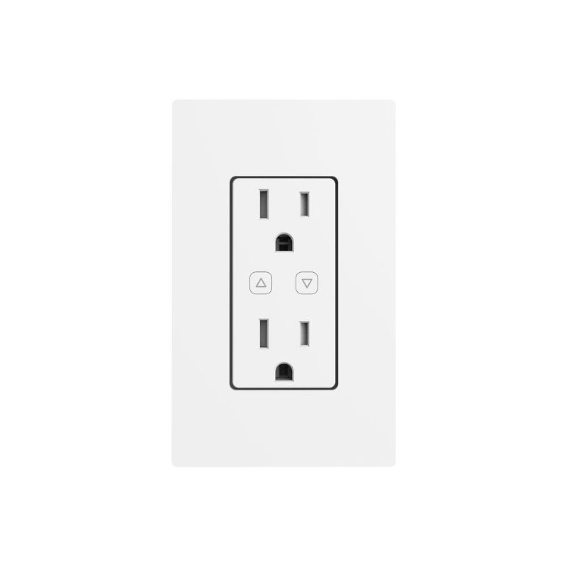 Photo 1 of 15 Amp 120-Volt Smart Hubspace Tamper Resistant Duplex Outlet, White
