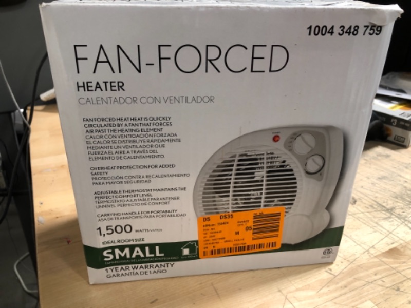 Photo 2 of 1500-Watt Electric Fan Forced Portable Heater, White
