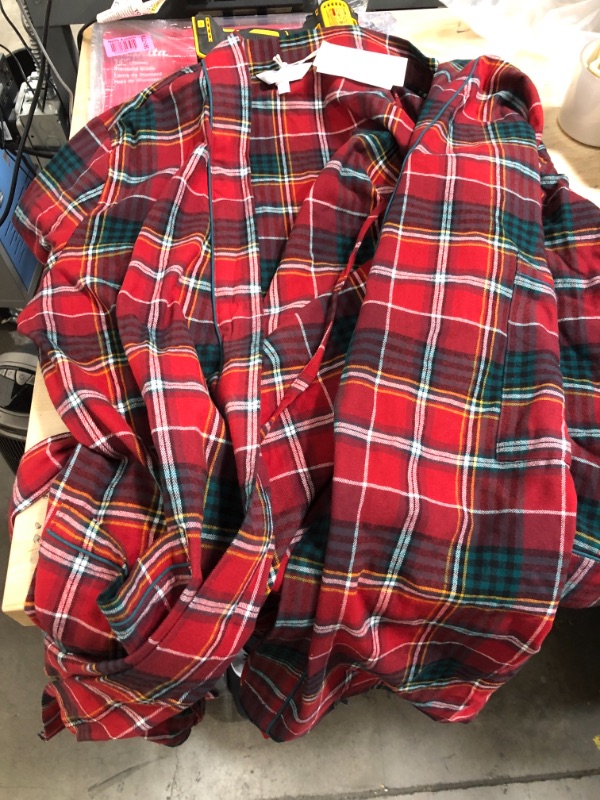Photo 1 of SIZE LARGE**The Company Store Company Cotton Family Flannel Women's Large Red Plaid Robe
