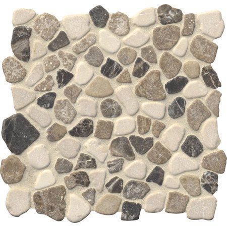 Photo 1 of *2 TILES ONLY* Mix Marble Pebbles 11.42 in. X 11.42 in. X 10mm Tumbled Marble Mesh-Mounted Mosaic Tile (9.1 Sq. Ft. / Case) *2 TILES ONLY*