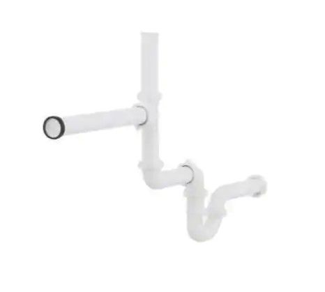 Photo 1 of 1-1/2 in. White Plastic Slip-Joint Garbage Disposal Install Kit with Dishwasher Garbage Disposal Connector