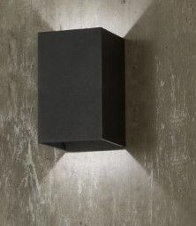 Photo 1 of 1-Light Sand Black Outdoor Integrated LED Wall Lantern Sconce