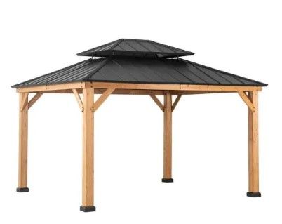 Photo 1 of ***Box 2 of 2***
***HARDWARE LOOSE MAY BE INCOMPLETE***
Crownhill 11 ft. x 13 ft. Hardtop Gazebo with Wood posts