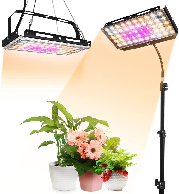 Photo 1 of 150W LED Grow Light Bulb Foldable Sunlike Full Spectrum Lamp for Indoor Plants, 414 LEDs Sunlike Grow Lights with Power Cord, E27 Plant Lamp for Flowers, Vegetables, Greenhouse & Hydroponic (2 Pack)
