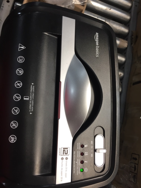 Photo 1 of Amazon Basics 12-Sheet Cross-Cut Paper and Credit Card Home Office Shredder