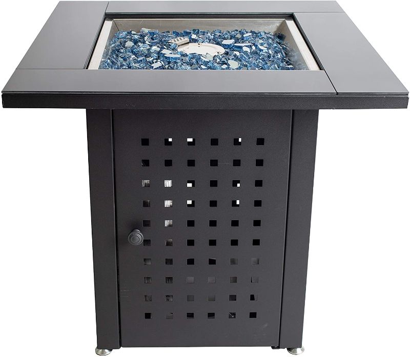 Photo 1 of ***PARTS ONLY*** Pleasant Hearth OFG012T Lockwood Table Gas fire Pit, Matte Black/Glass Top
