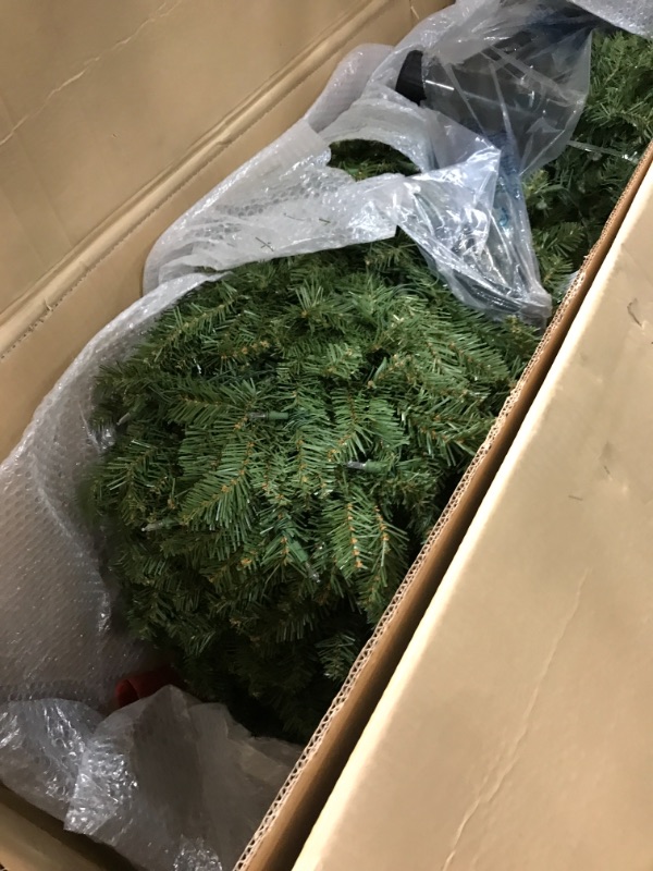 Photo 2 of MISSING POWER ADAPTOR **National Tree Company Pre-Lit Artificial Full Christmas Tree, Green, Dunhill Fir, Dual Color LED Lights, Includes Stand, 9 Feet
