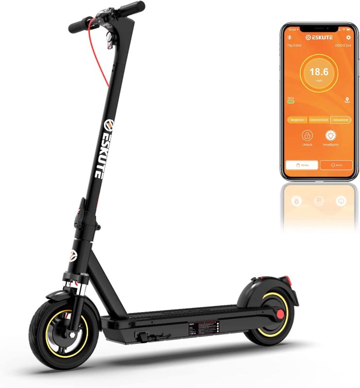 Photo 1 of ESKUTE ES MAX 10" Electric Scooter, 48V/12.5Ah Battery Up to 40 Miles Travel Range, Powerful 450W Motor, Max Speed 18.6 MPH, Front Suspension and Solid Tires Electric Commuting Scooter
