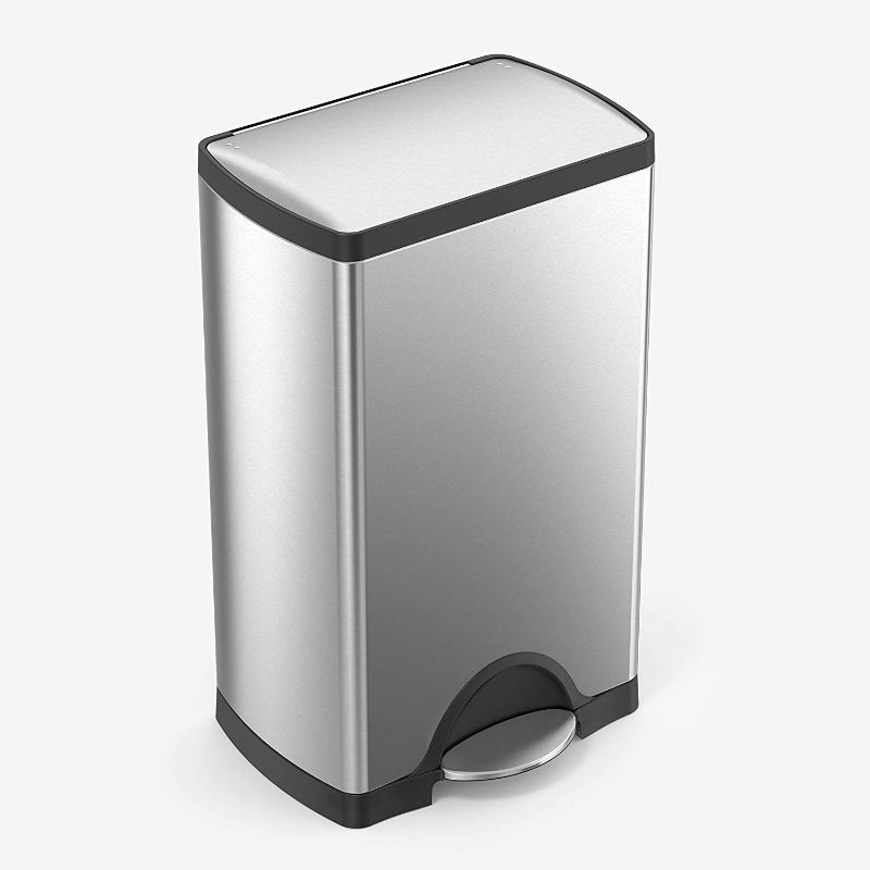 Photo 1 of **TRASH CAN HAS MINOR DENTS**
simplehuman 38 Liter / 10 Gallon Rectangular Kitchen Step Trash Can, Brushed Stainless Steel
