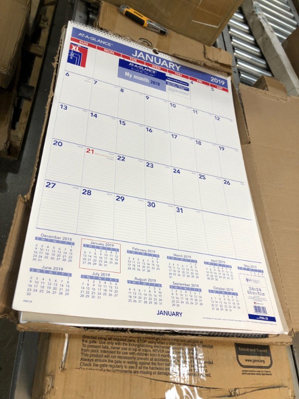 Photo 2 of **CALENDER YEAR 2019**12 PACK
At-A-Glance Recycled Monthly Wall Calendar, AAGPM4-28, Price/EA

