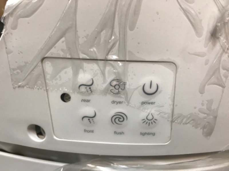 Photo 6 of **TOILET FRAME HAS DAMAGE TO THE BACK, REFER TO PHOTOS**POWER BUTTON DOES NOT POWER ON WHEN PLUGGED IN TO POWER OUTLET**
Kohler K-5401-PA-0 Veil Comfort Height Skirted One-Piece Elongated Dual-Flush Intelligent toilet, White
