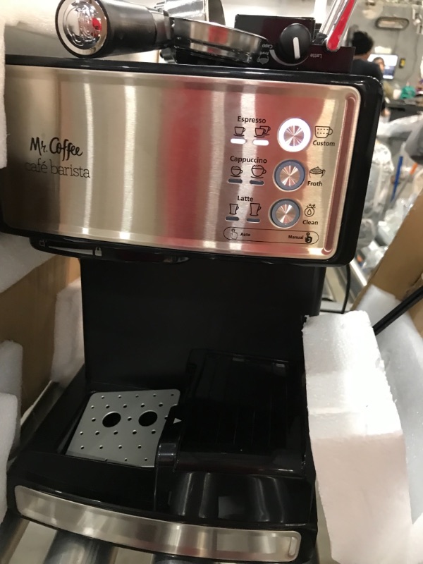 Photo 2 of ***PARTS ONLY***
Mr. Coffee Espresso and Cappuccino Maker | Café Barista , Silver
