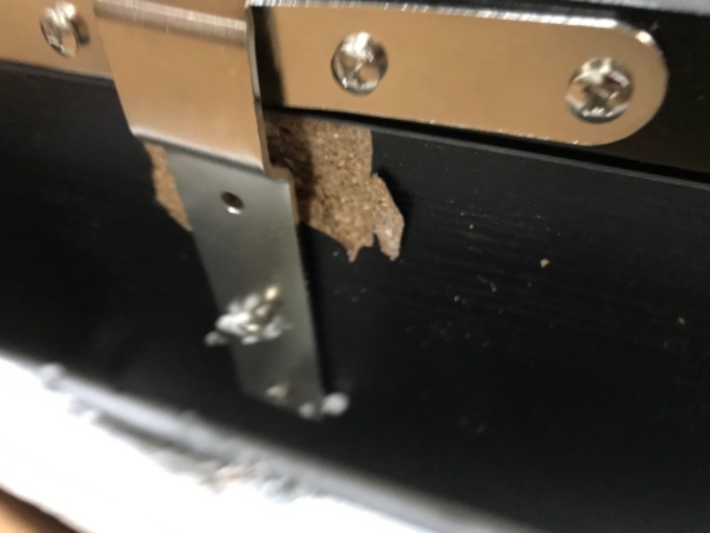 Photo 1 of **DAMAGE TO CABINET FRAME, REFER TO PHOTOS**
Design House 541367 Ventura Framed Mirrored Medicine Cabinet in Espresso, 48" W x 30" H
