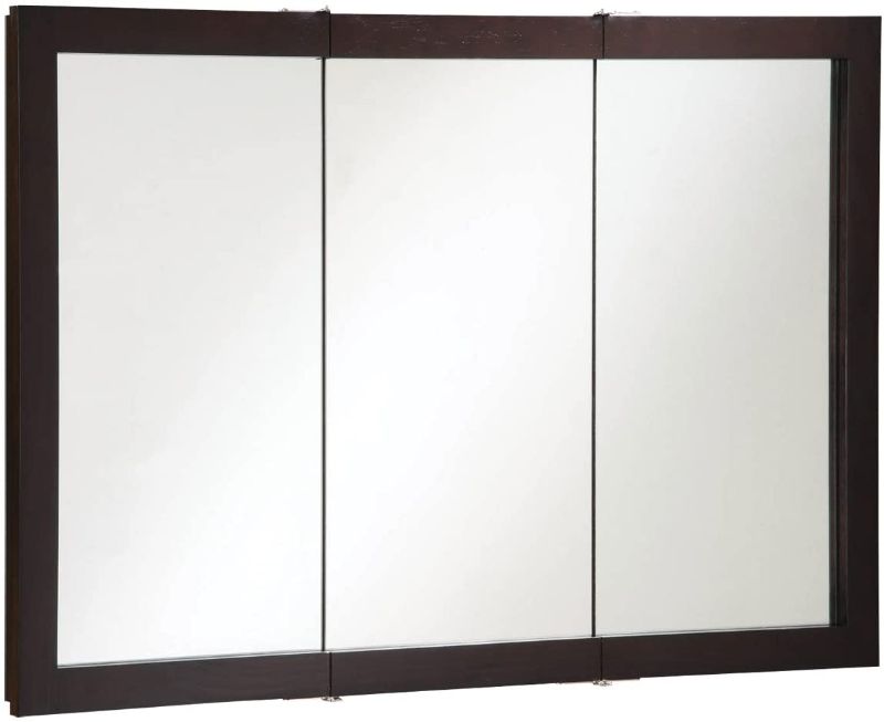 Photo 1 of **DAMAGE TO CABINET FRAME, REFER TO PHOTOS**
Design House 541367 Ventura Framed Mirrored Medicine Cabinet in Espresso, 48" W x 30" H
