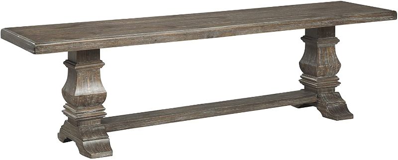 Photo 1 of **USED, MISSING HARDWARE
Signature Design by Ashley Wyndahl Rustic Distressed Dining Room Bench, Weathered Brown
