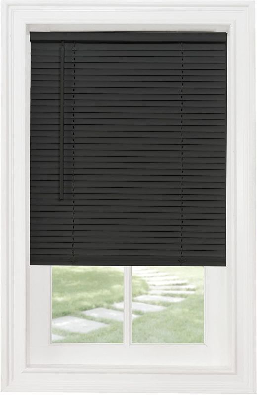 Photo 1 of Achim Home Furnishings Cordless GII Morningstar 1" Light Filtering Mini Blind, Length 64inch Drop X Width 52inch, Black
