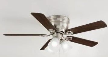 Photo 1 of **MISSING 2 BLADES**
Clarkston II 44 in. LED Indoor Brushed Nickel Ceiling Fan with Light Kit

