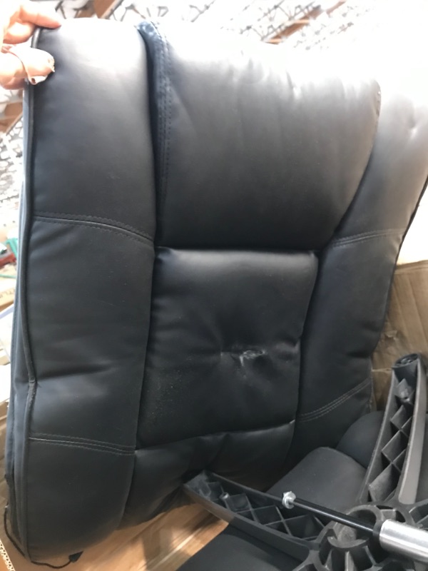Photo 4 of **USED, WHEELS INCOMPLETE, HARDWARE INCOMPLETE, TEAR ON BACK REST**
Amazon Basics High-Back Executive Office Computer Desk Chair - Black
