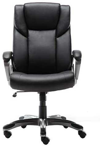 Photo 1 of **USED, WHEELS INCOMPLETE, HARDWARE INCOMPLETE, TEAR ON BACK REST**
Amazon Basics High-Back Executive Office Computer Desk Chair - Black
