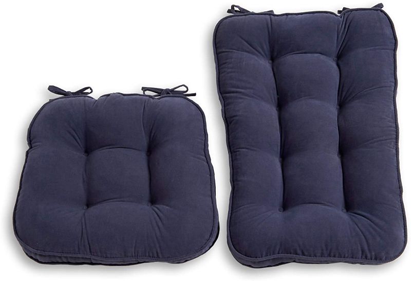 Photo 1 of **MINOR TEAR TO ONE CUSHION**
South Pine Porch Hampton Jumbo 2-pc Rocking Chair Cushion Set, Denim 2 Count
