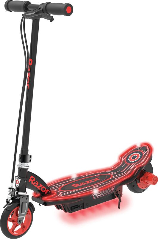 Photo 1 of **POWERS ON BUT WHEELS DO NOT MOVE**
Razor Power Core E90 Glow Electric Scooter - Hub Motor, LED Light-Up Deck, Up to 10 mph and 60 min Ride Time, for Kids 8+
