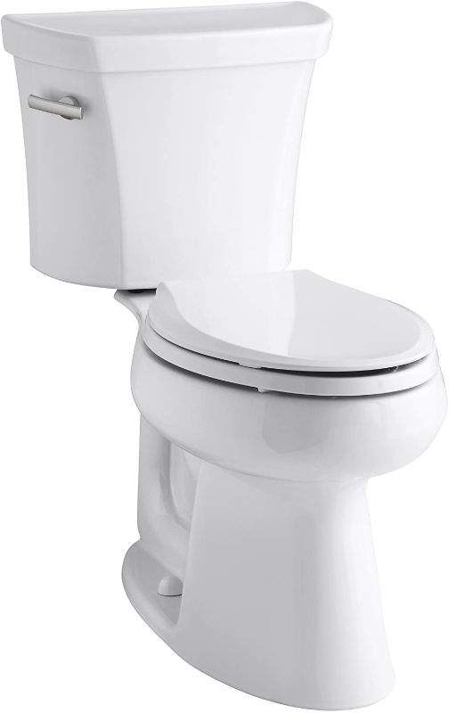 Photo 1 of **BASE OF TOILET IS BROKEN REFER TO PHOTOS**SIMILAR TO STOCK PHOTO**
Kohler K-3999-0 Highline Comfort Height Two-piece Elongated 1.28 Gpf Toilet with Class Five Flushing Technology And Left-hand Trip Lever, Seat Not Included, White

