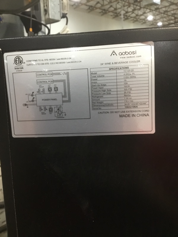 Photo 4 of AAOBOSI 24 Inch Beverage and Wine Cooler Dual Zone 2-IN-1 Wine Beverage Refrigerator with Independent Temperature Control, LED Light, Quiet Operation, Energy Saving, Hold 18 Bottles and 57 Cans
