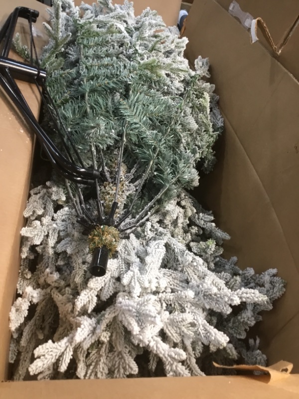 Photo 3 of **LIGHTS NONFUNCTIONAL**9 ft Kenwood Fraser Fir Flocked Pre-Lit LED Artificial Christmas Tree with 1200 Warm White Micro Dot Lights
