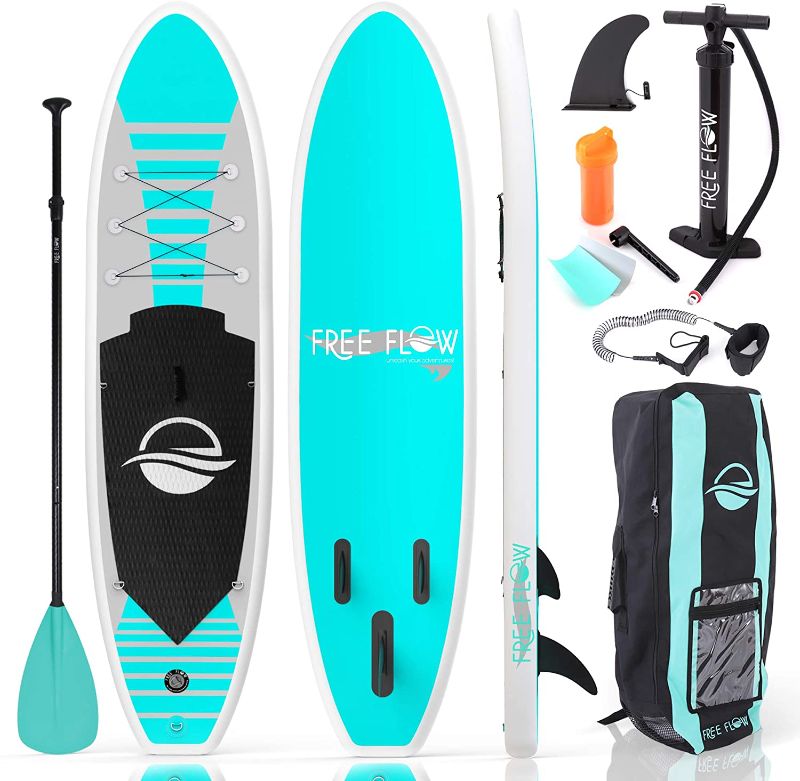 Photo 1 of 
SereneLife Inflatable Stand Up Paddle Board (6 Inches Thick) with Premium SUP Accessories & Carry Bag | Wide Stance, Bottom Fin for Paddling, Surf Control, Non-Slip Deck | Youth & Adult Standing Boat
