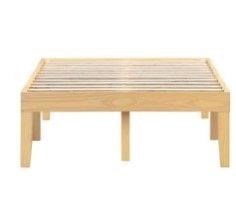 Photo 1 of  Solid Wood Platform Bed Frame with Wooden Slats Full, Natural  SIMILAR TO STOCK PHOTO 