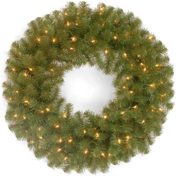 Photo 1 of 24in. North Valley(R) Spruce Wreath with Battery Operated Dual Color LED Lights
