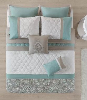 Photo 1 of 8pc Stacie Comforter Set Blue
